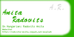 anita radovits business card